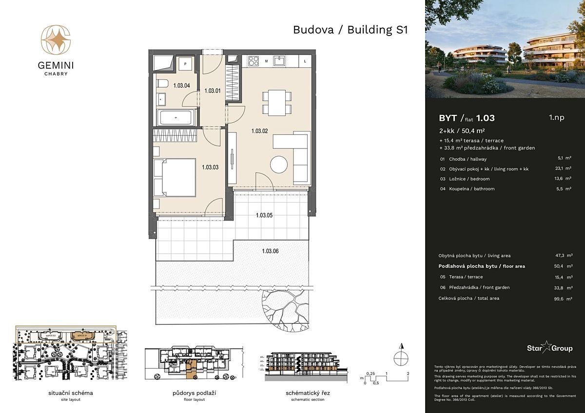 Prodej bytu 2+kk 50 m² – fotografie 2