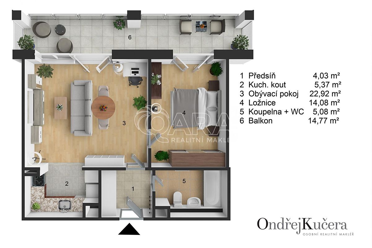 Pronájem bytu 2+kk 66 m² – fotografie 2
