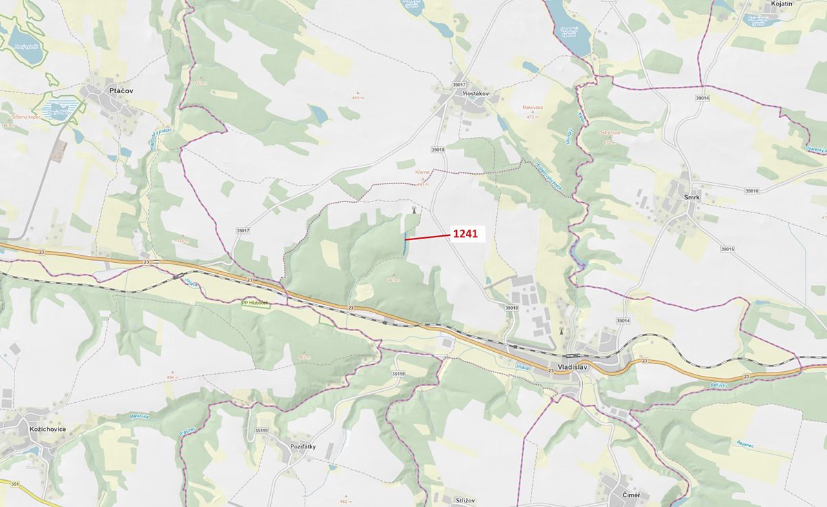 Dražba lesa 2068 m², Vladislav – fotka 1 z 3