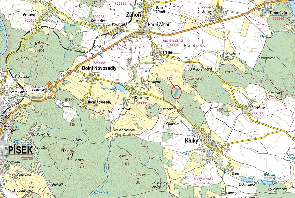 Dražba lesa 16547 m², Záhoří – fotka 1 z 3