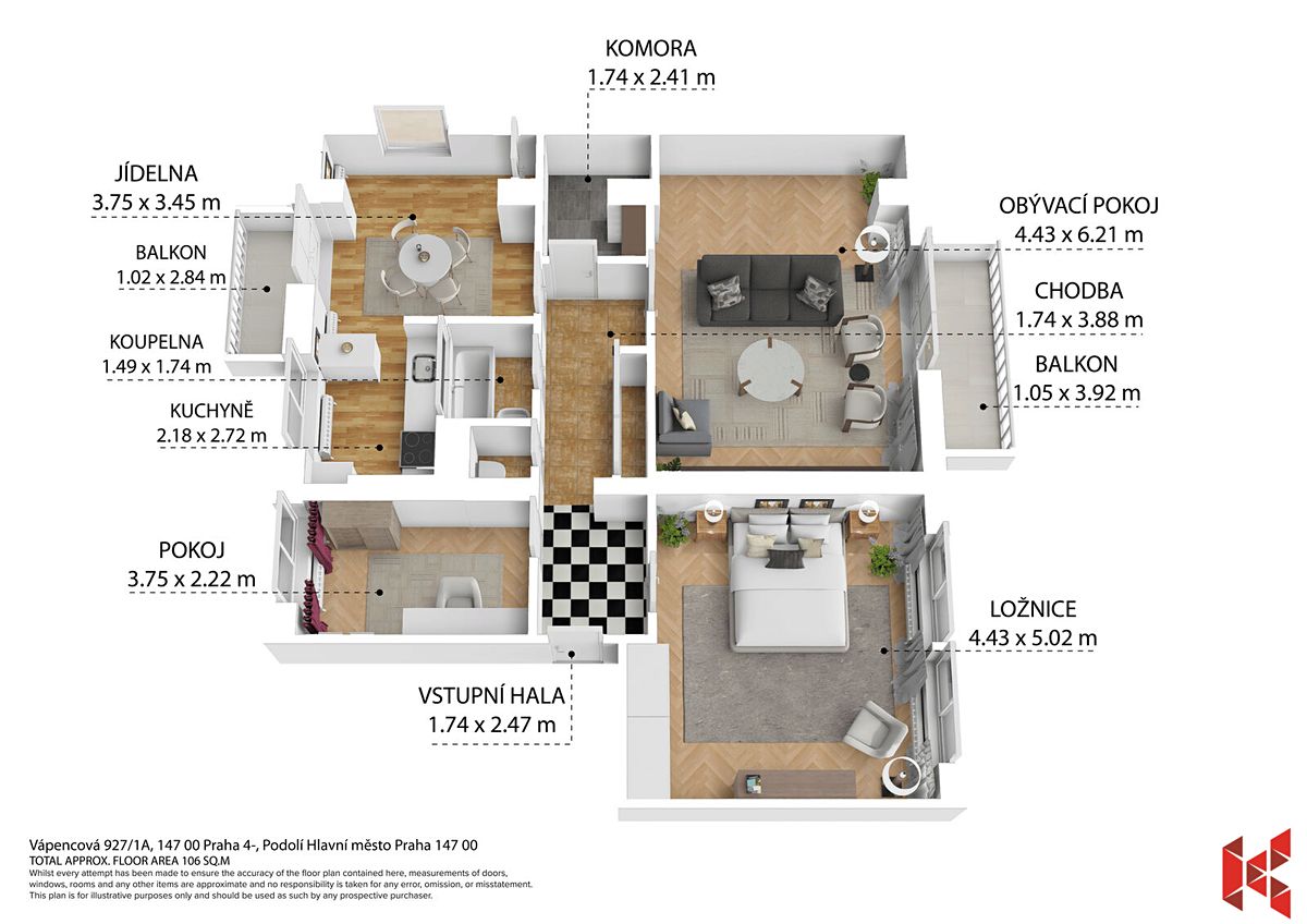 Prodej bytu 3+1 96 m² – fotografie 4