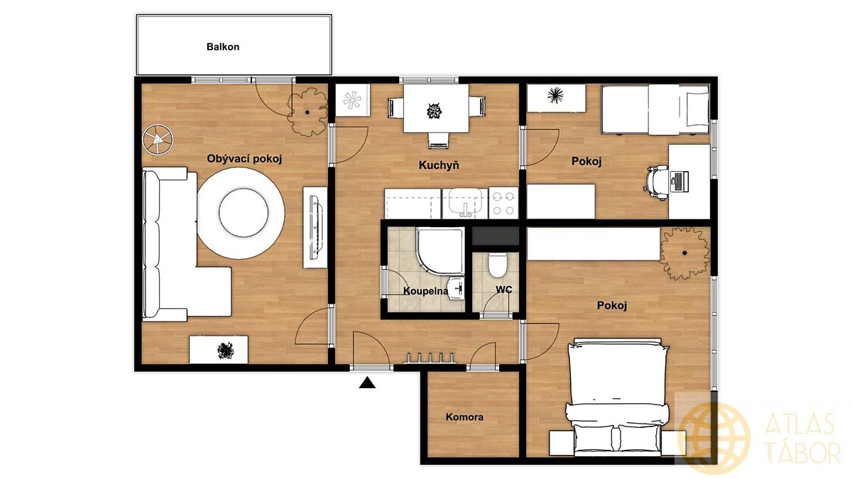 Pronájem bytu 3+1 60 m² – fotografie 2