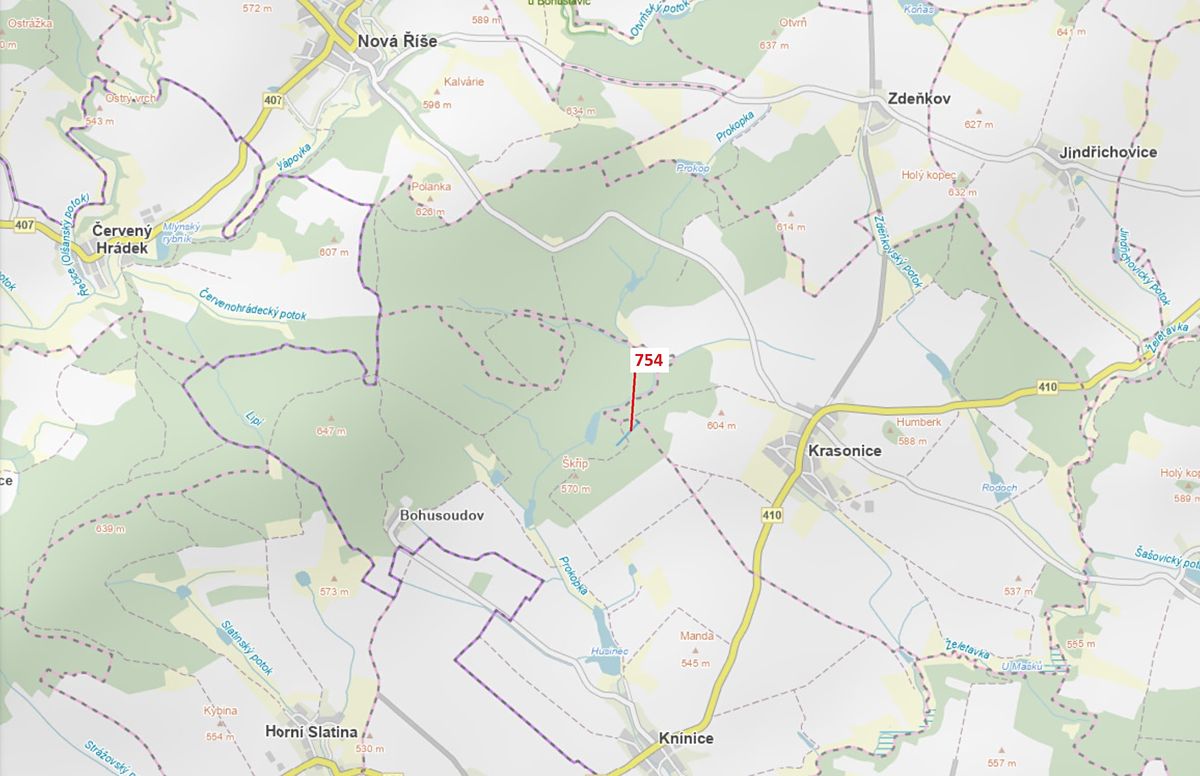 Dražba lesa 2930 m², Knínice – fotka 1 z 3