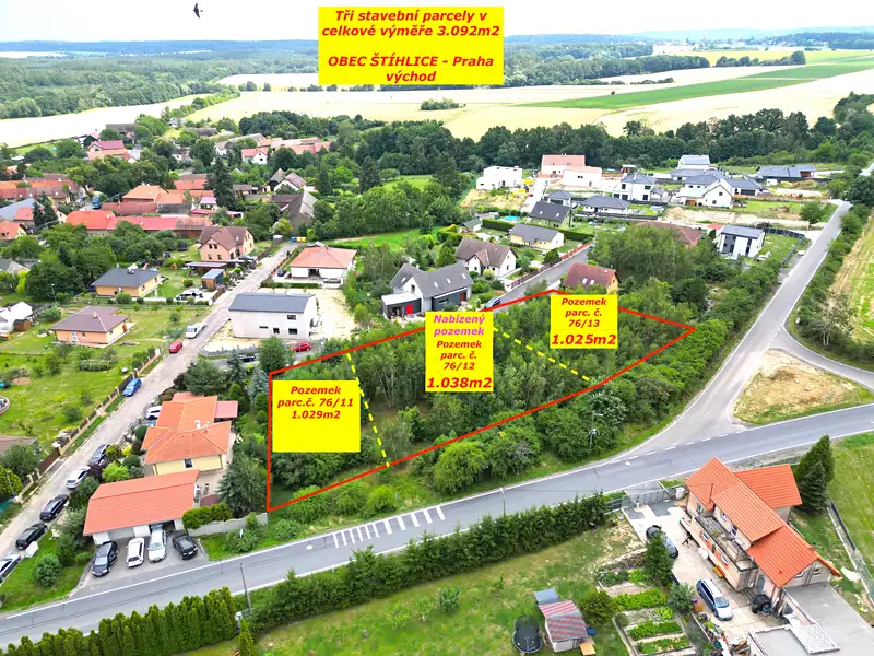 Prodej stavebního pozemku 1038 m², Štíhlice – náhled fotky 1
