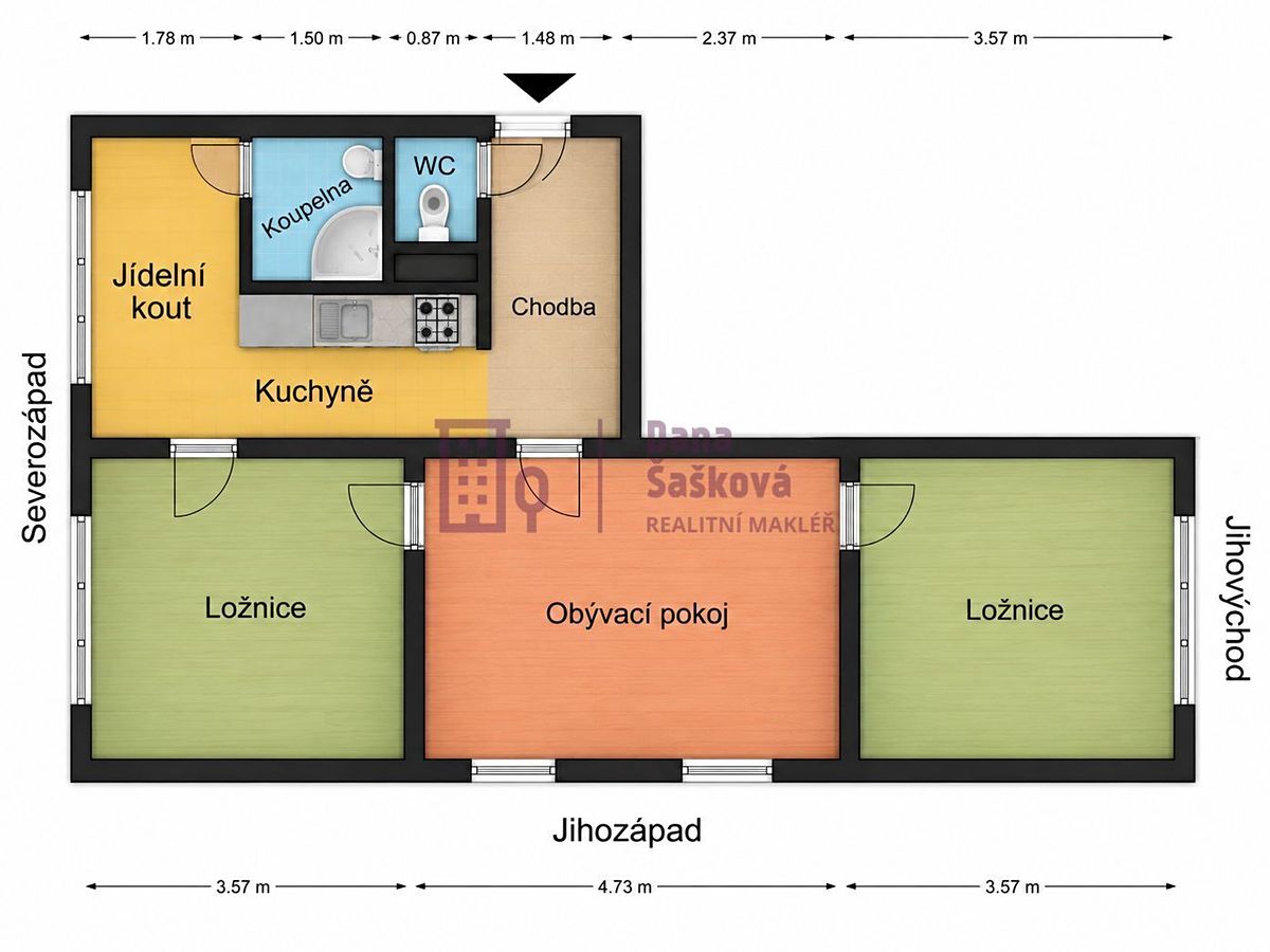 Pronájem bytu 3+1 61 m² – fotografie 4