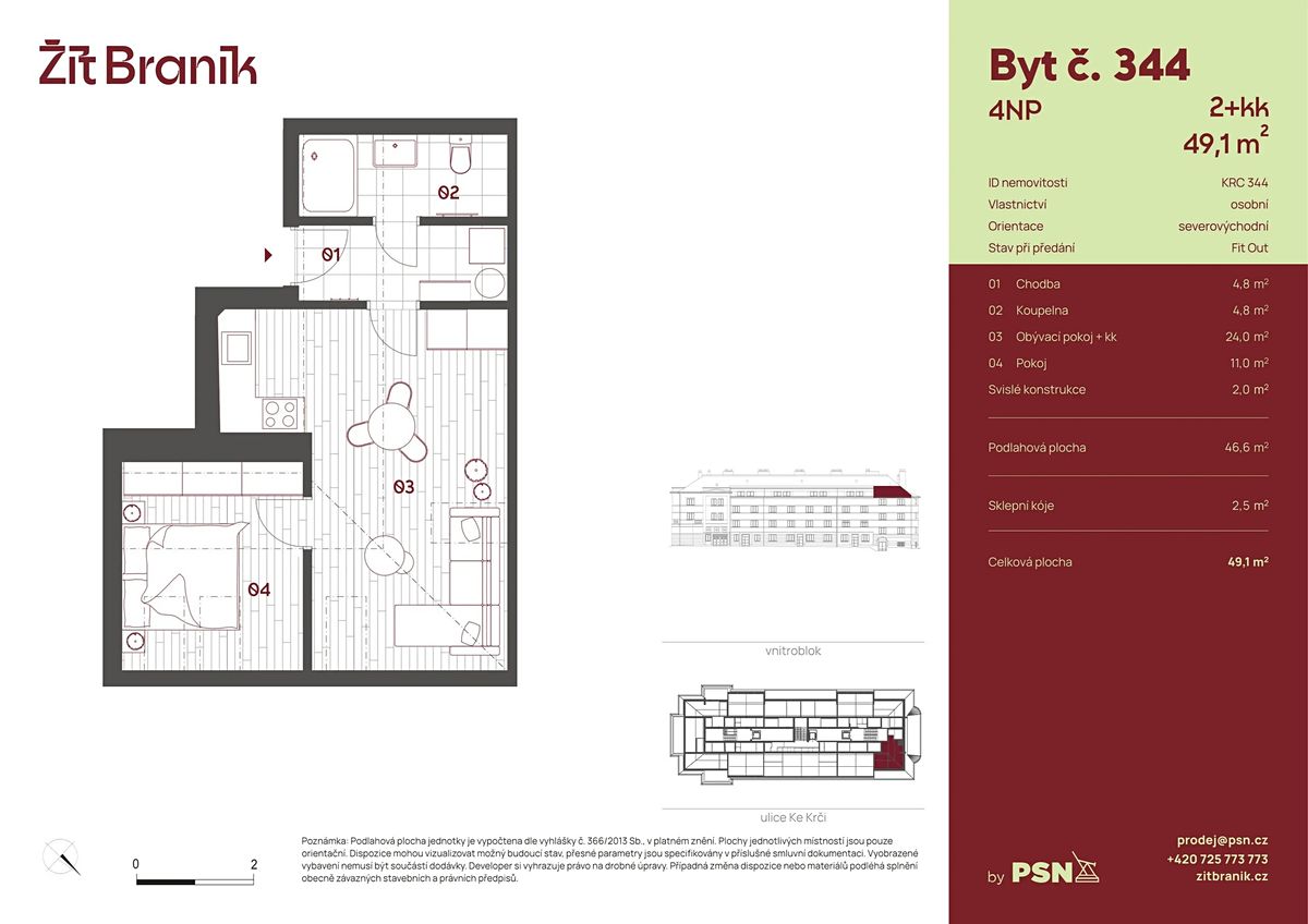 Prodej bytu 2+kk 45 m² – fotografie 2