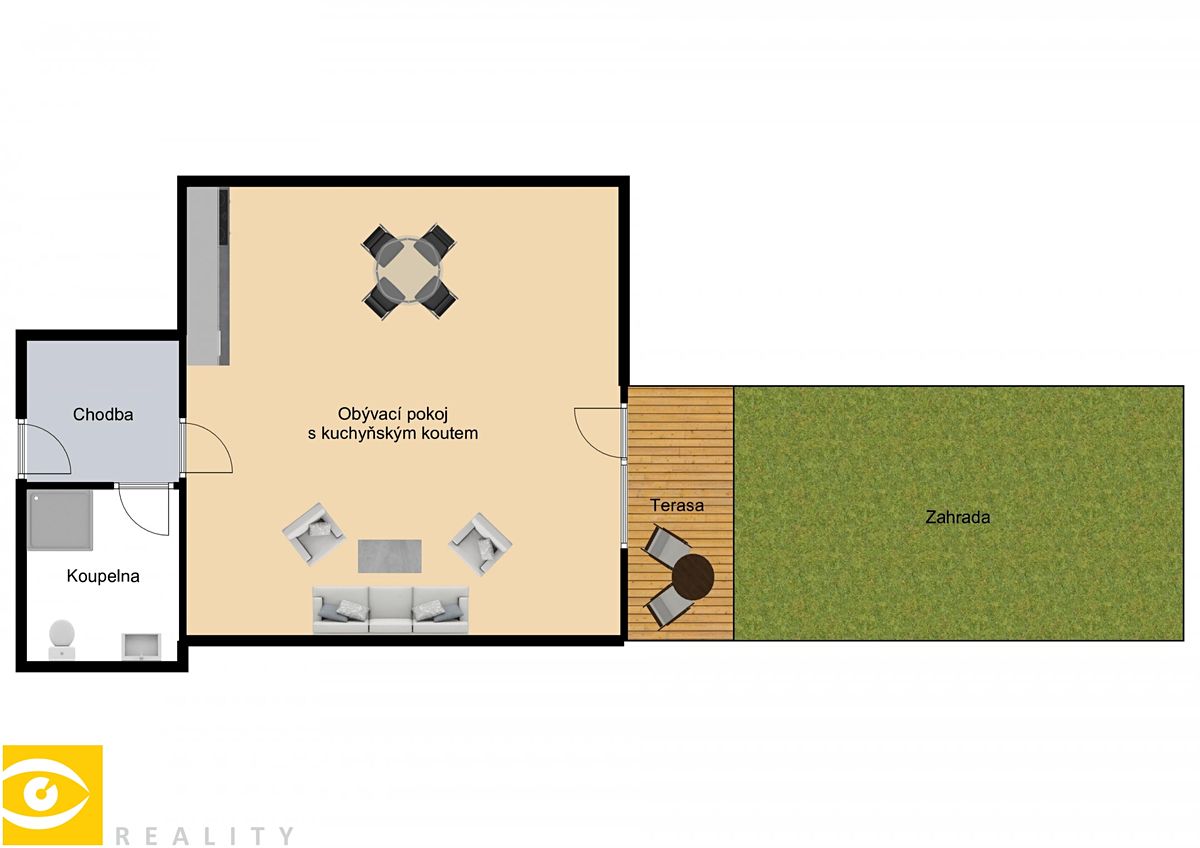 Pronájem bytu 1+kk 44 m² – fotografie 2