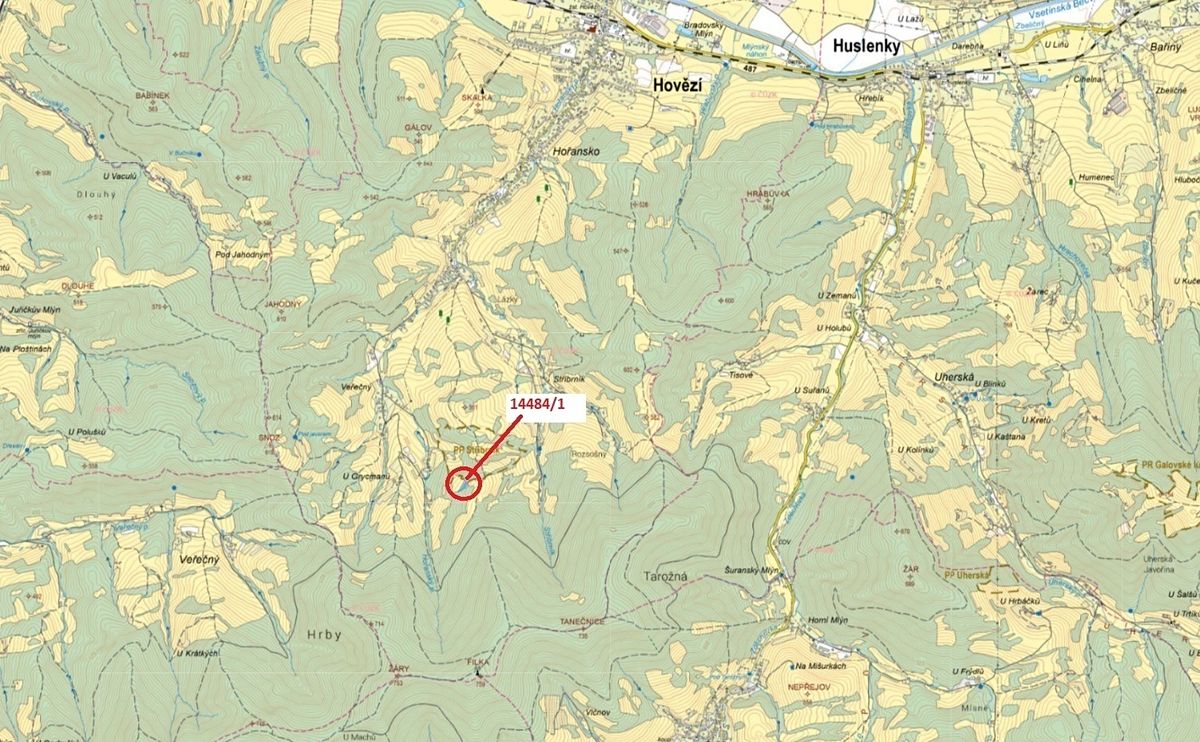 Dražba lesa 2322 m², Hovězí – fotka 1 z 3
