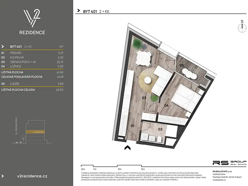 Prodej bytu 2+kk 44 m², Praha – náhled fotky 2