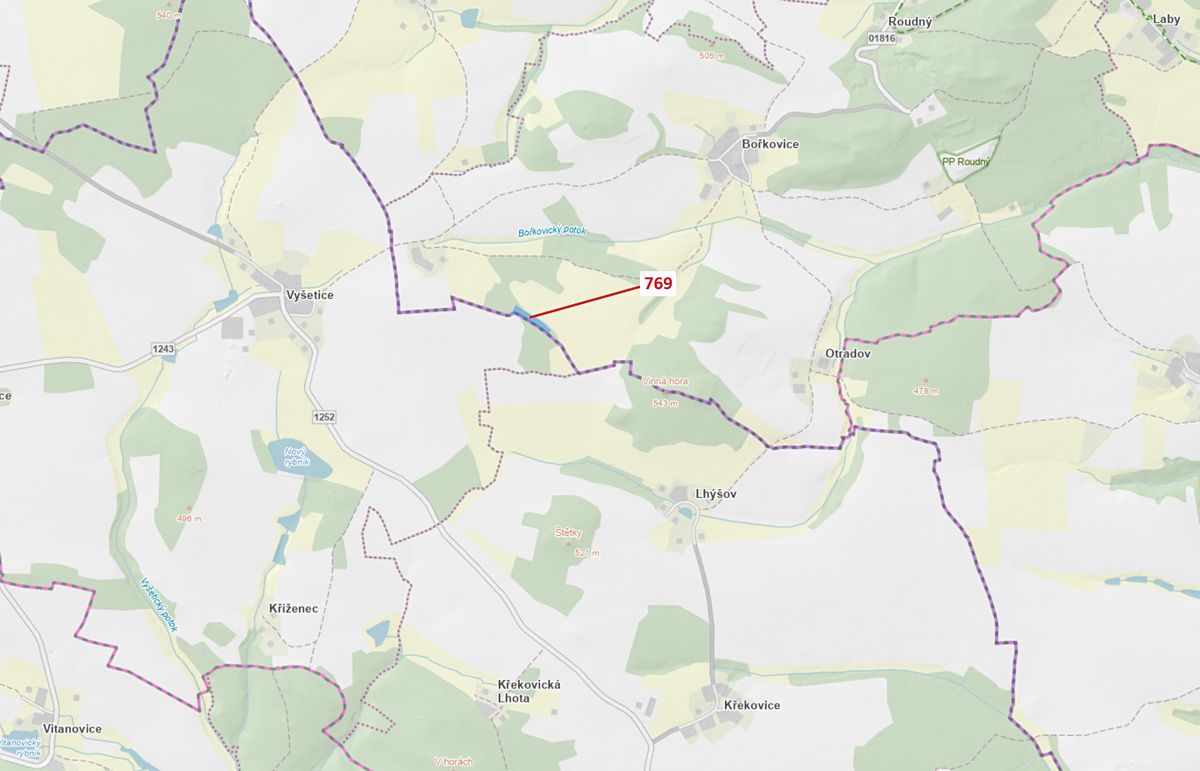 Dražba lesa 4745 m², Zvěstov – fotka 1 z 3