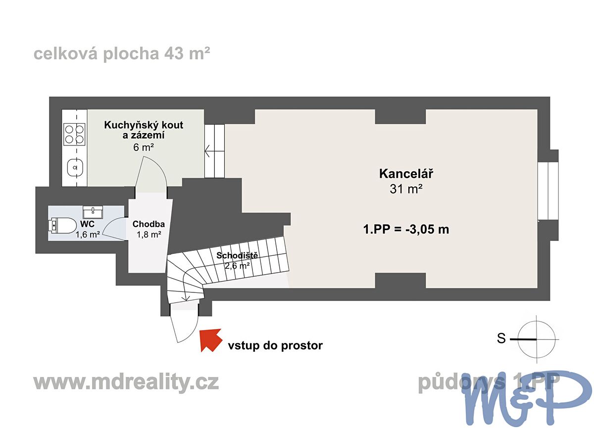 Pronájem kanceláře 43 m² – fotografie 2