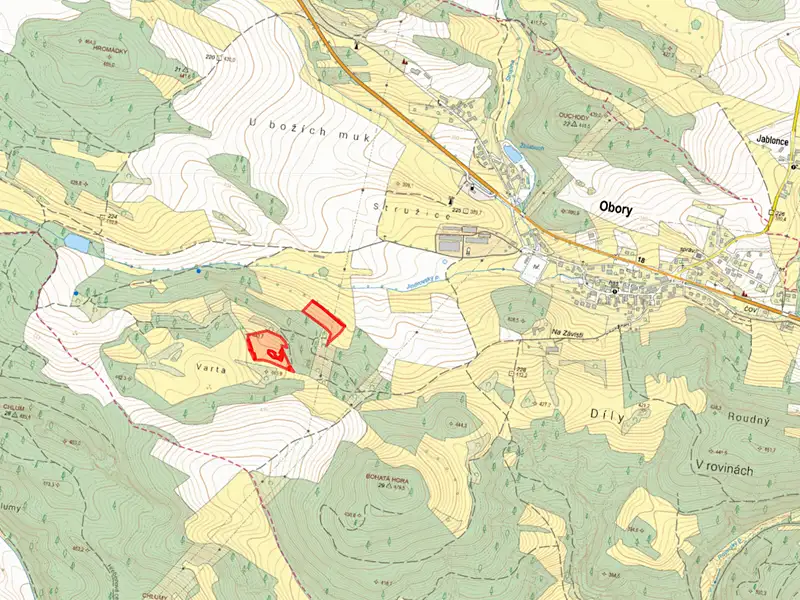 Prodej pole 10572 m², Obory – náhled fotky 2