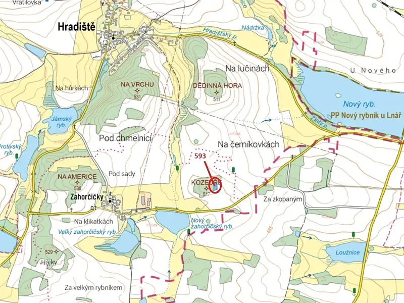 Dražba lesa 2226 m², Hradiště – náhled fotky 1