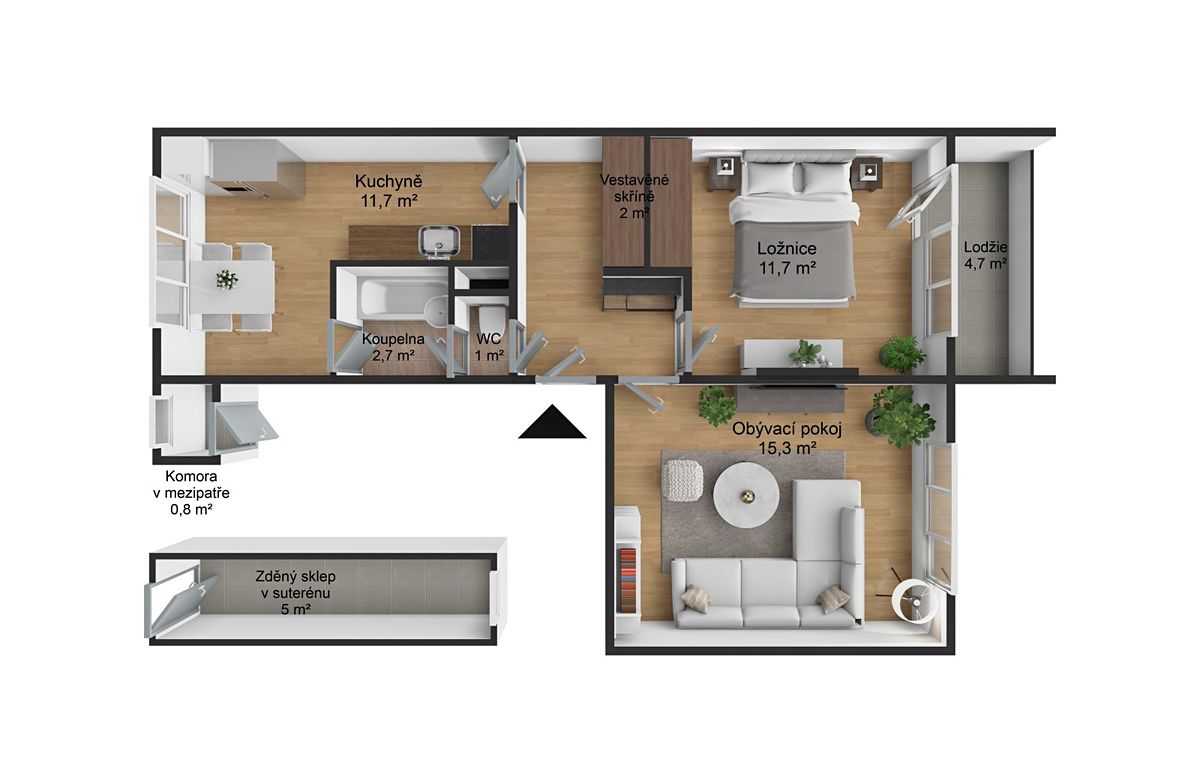 Prodej bytu 2+1 62 m² – fotografie 2