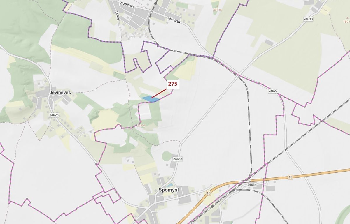 Dražba lesa 10319 m², Jeviněves – fotka 1 z 3