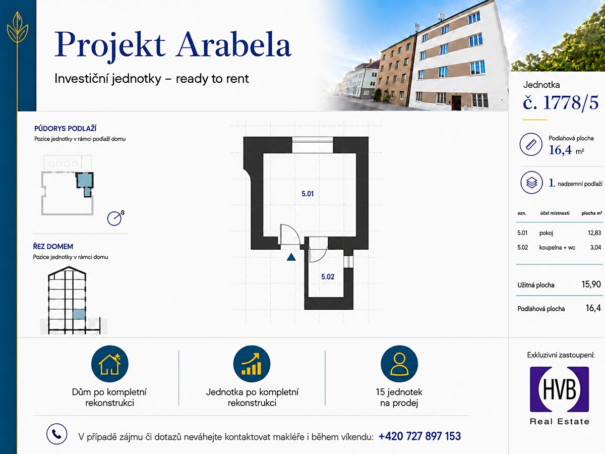 Prodej bytu 1+kk 16 m² – fotografie 3