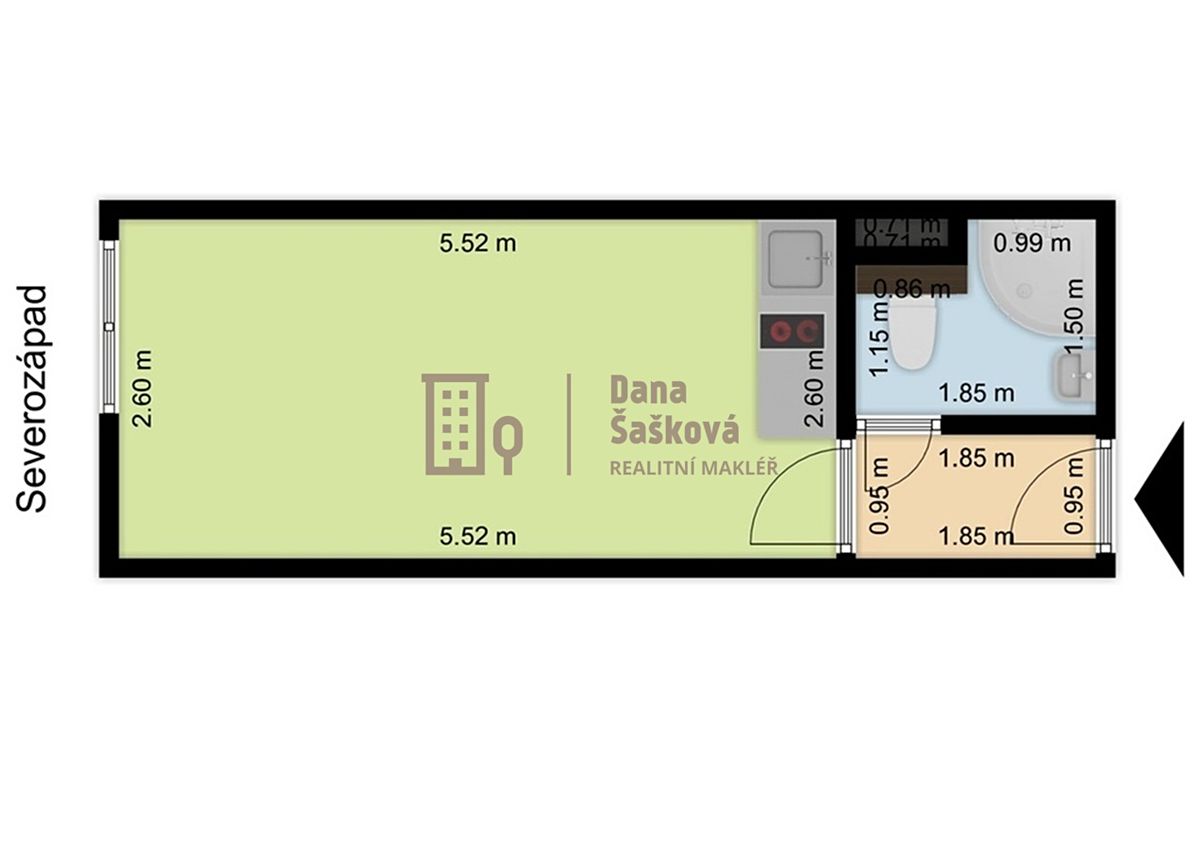 Pronájem bytu 1+kk 20 m² – fotografie 4