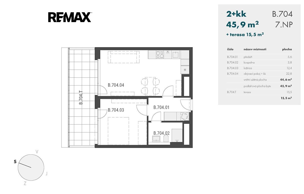 Pronájem bytu 2+kk 61 m² – fotografie 3