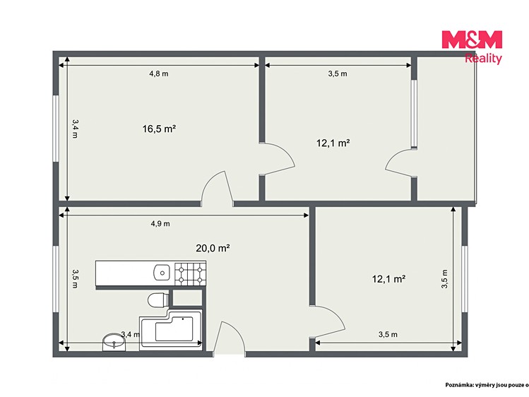Wohnung 3+1 zum Kauf, 60 m² (17 von 19)