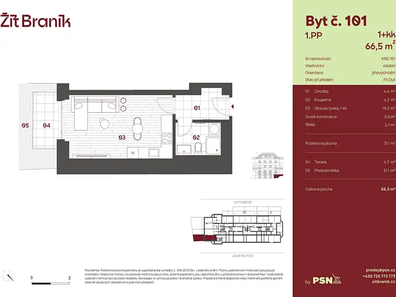 Prodej bytu 1+kk 31 m², Praha – náhled fotky 2