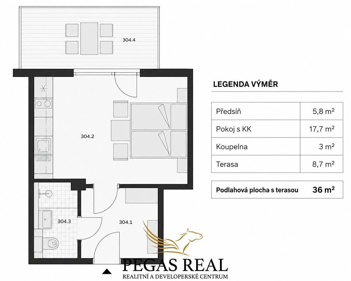 Prodej bytu 1+kk 28 m² – fotografie 4