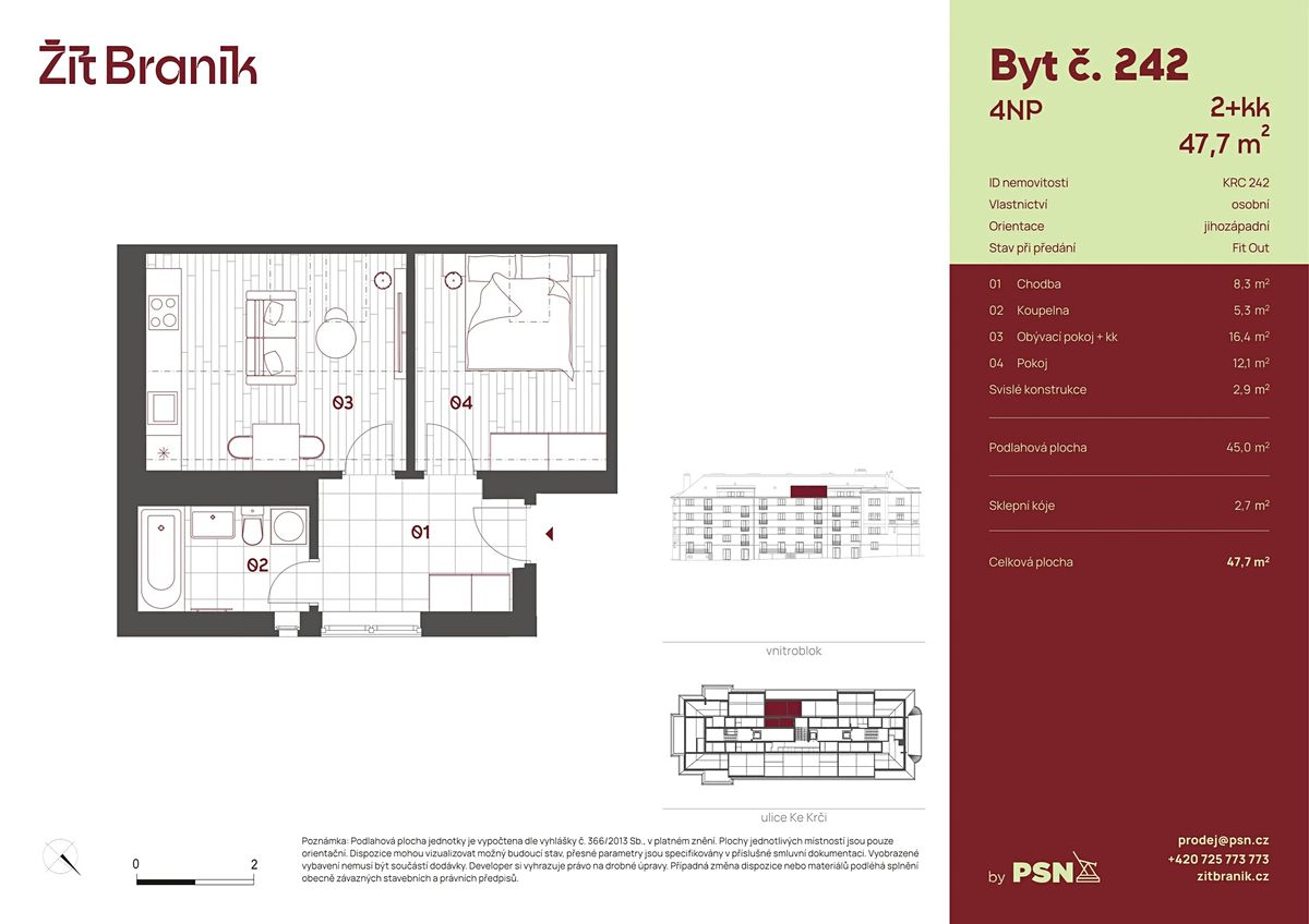 Prodej bytu 2+kk 42 m² – fotografie 2