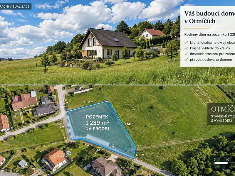 Prodej stavebního pozemku 1239 m², Otmíče – náhled fotky 1