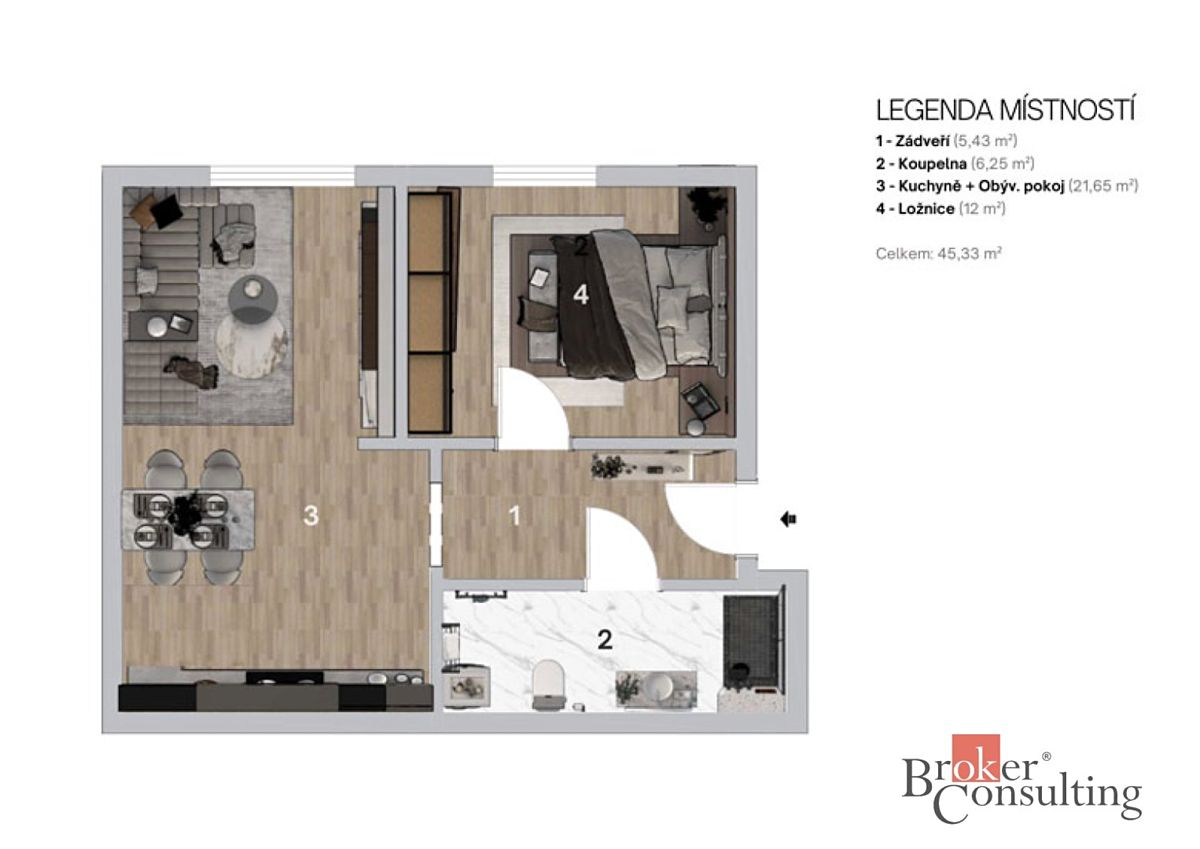 Prodej bytu 2+kk 45 m² – fotografie 5