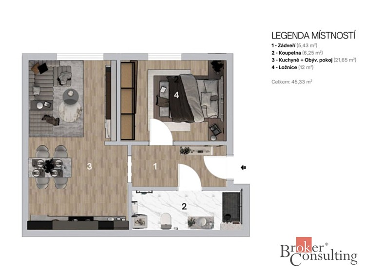 Wohnung 2+kk zum Kauf, 45 m² (5 von 7)