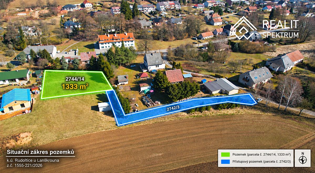 Prodej stavebního pozemku 1333 m²