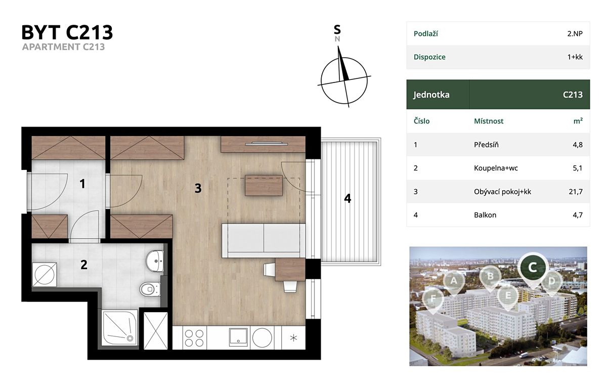 Prodej bytu 1+kk 34 m² – fotografie 5