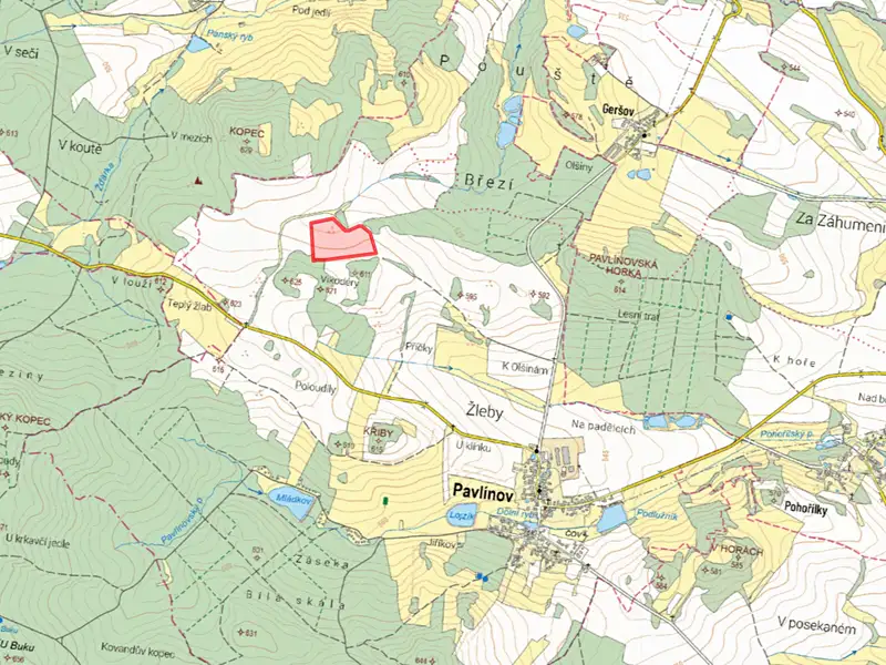 Prodej pole 54364 m², Pavlínov – náhled fotky 2