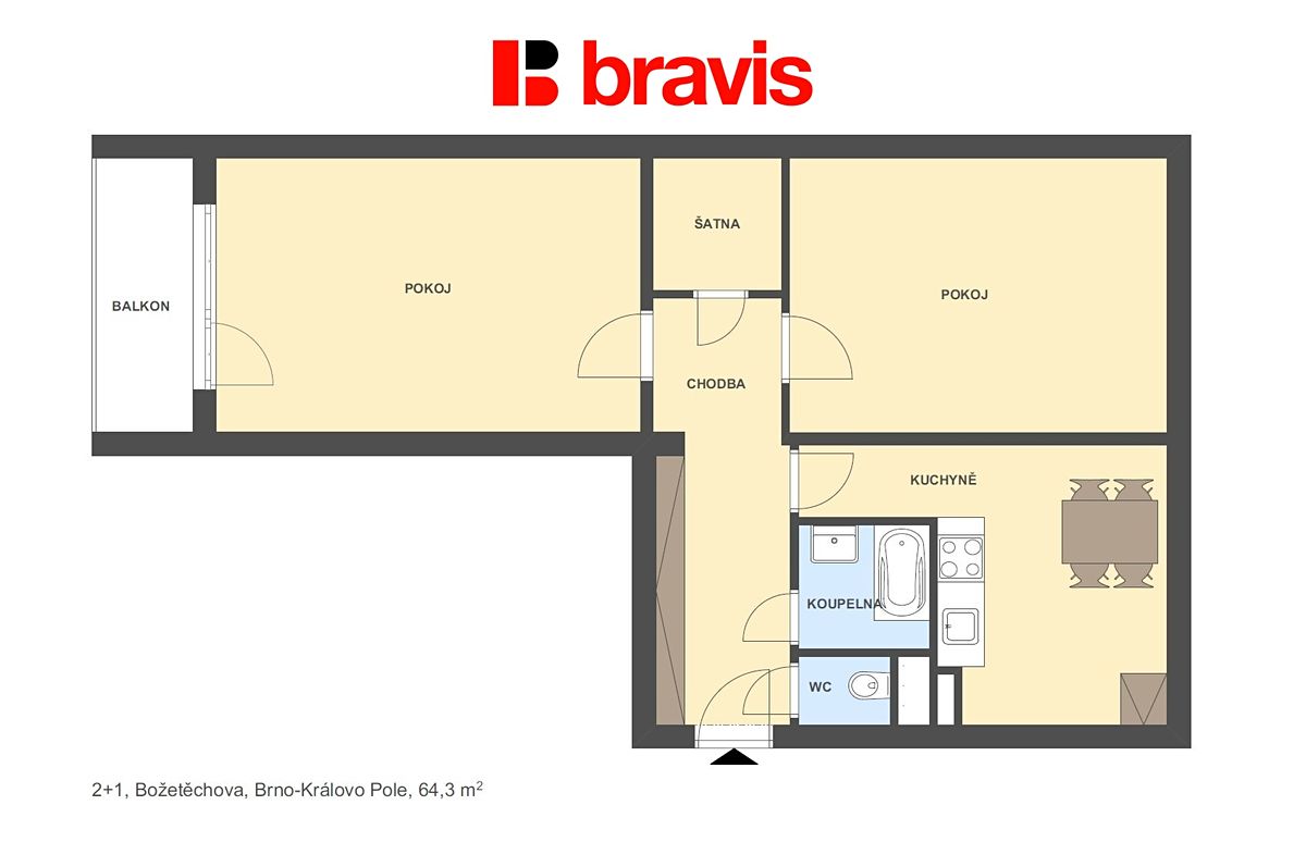 Prodej bytu 2+1 64 m² – fotografie 5