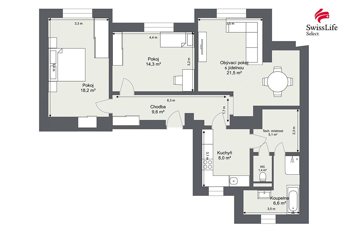 Prodej bytu 3+1 80 m² – fotografie 4