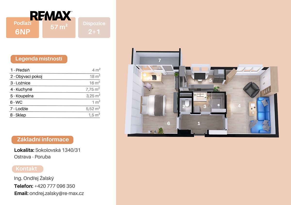 Prodej bytu 2+1 57 m² – fotografie 2