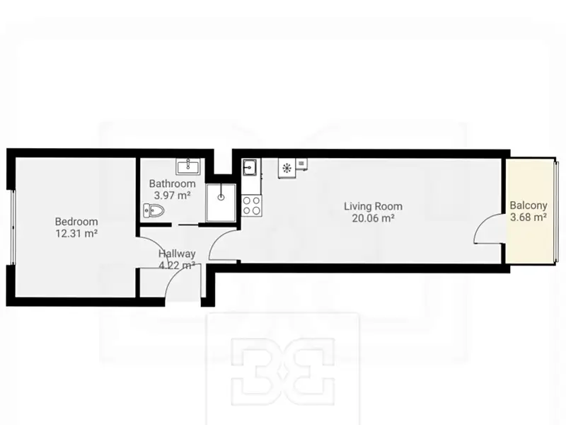 Pronájem bytu 2+kk 48 m², Praha – náhled fotky 3