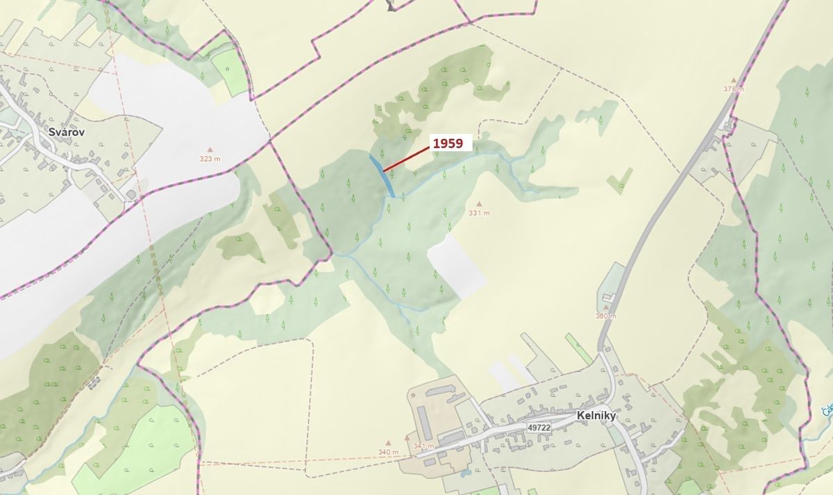 Dražba lesa 1160 m², Kelníky – fotka 1 z 3