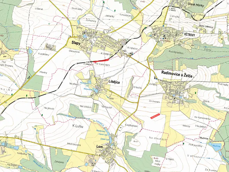 Prodej pole 7216 m², Slapy – náhled fotky 3