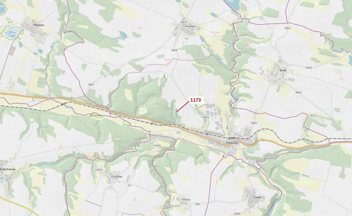 Dražba lesa 1726 m², Vladislav – fotka 1 z 3