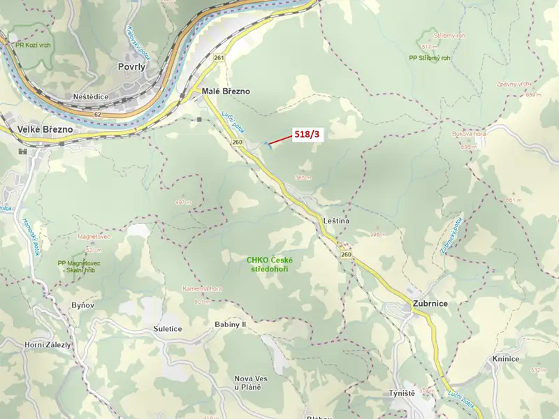 Dražba lesa 2232 m², Malé Březno – náhled fotky 1