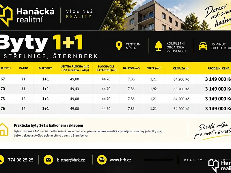 Prodej bytu 1+1 45 m², Šternberk – náhled fotky 2