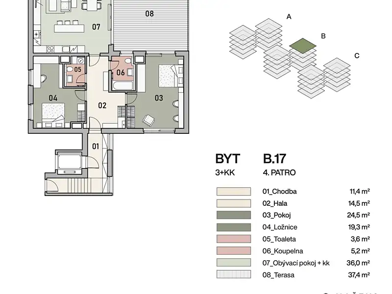 Prodej bytu 3+kk 119 m², Praha – náhled fotky 3