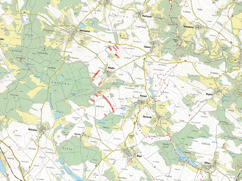Prodej pole 38360 m², Milešín – náhled fotky 2