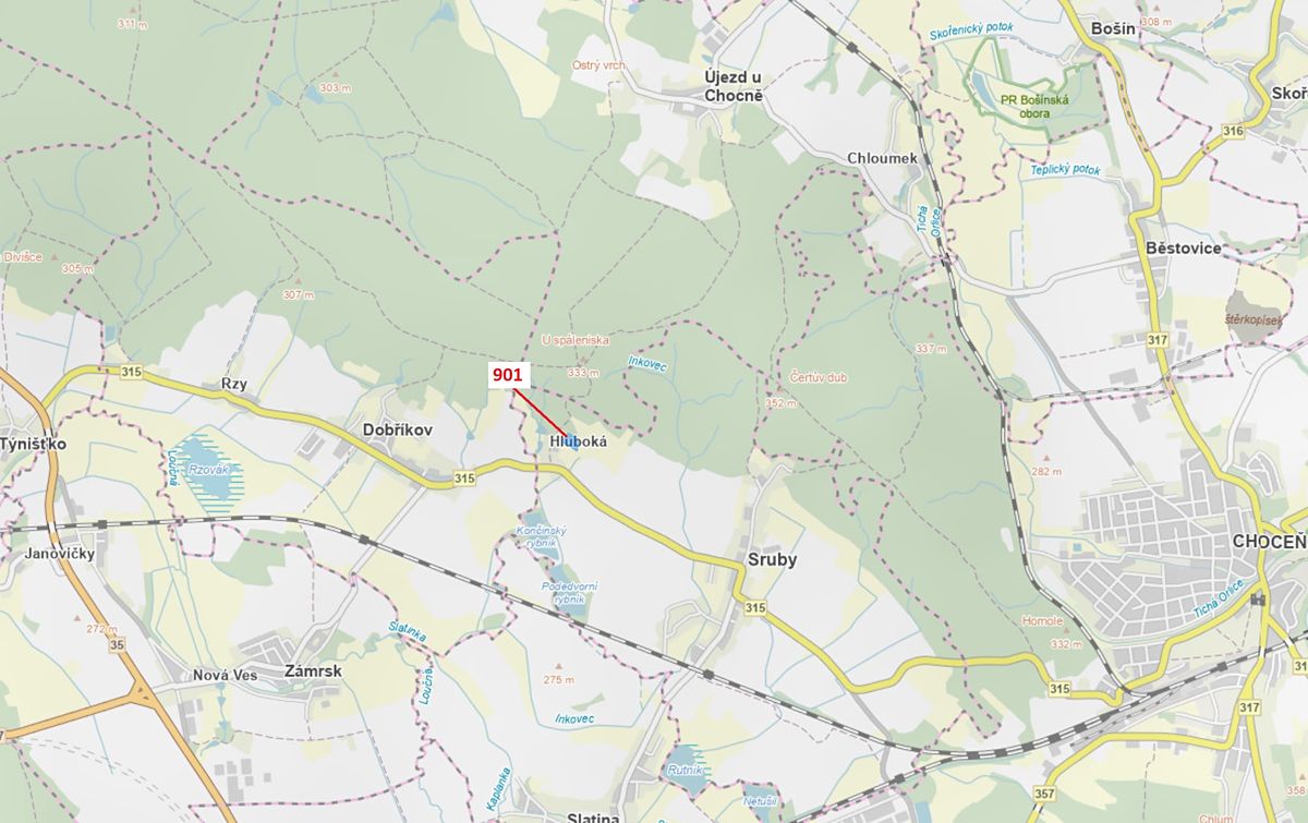 Dražba lesa 8233 m², Sruby – fotka 1 z 3