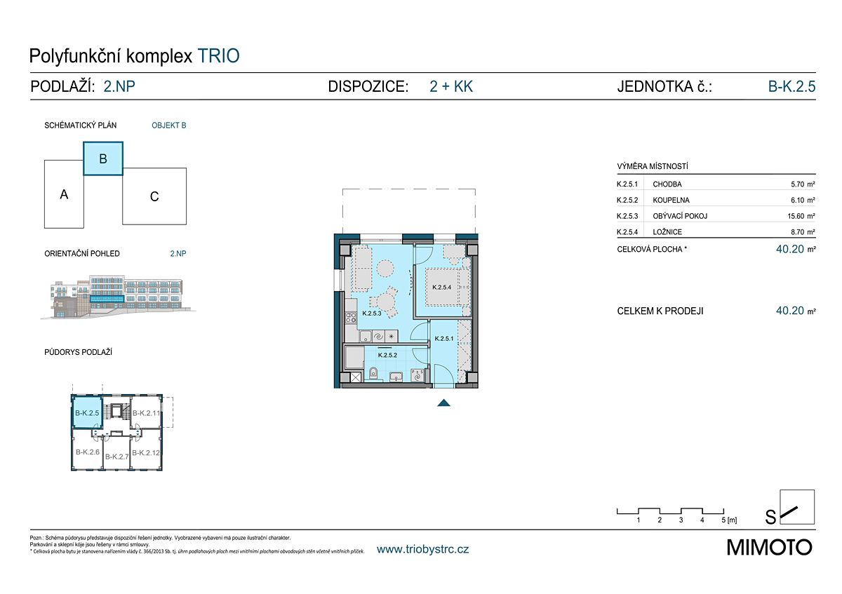 Prodej bytu 2+kk 40 m² – fotografie 3