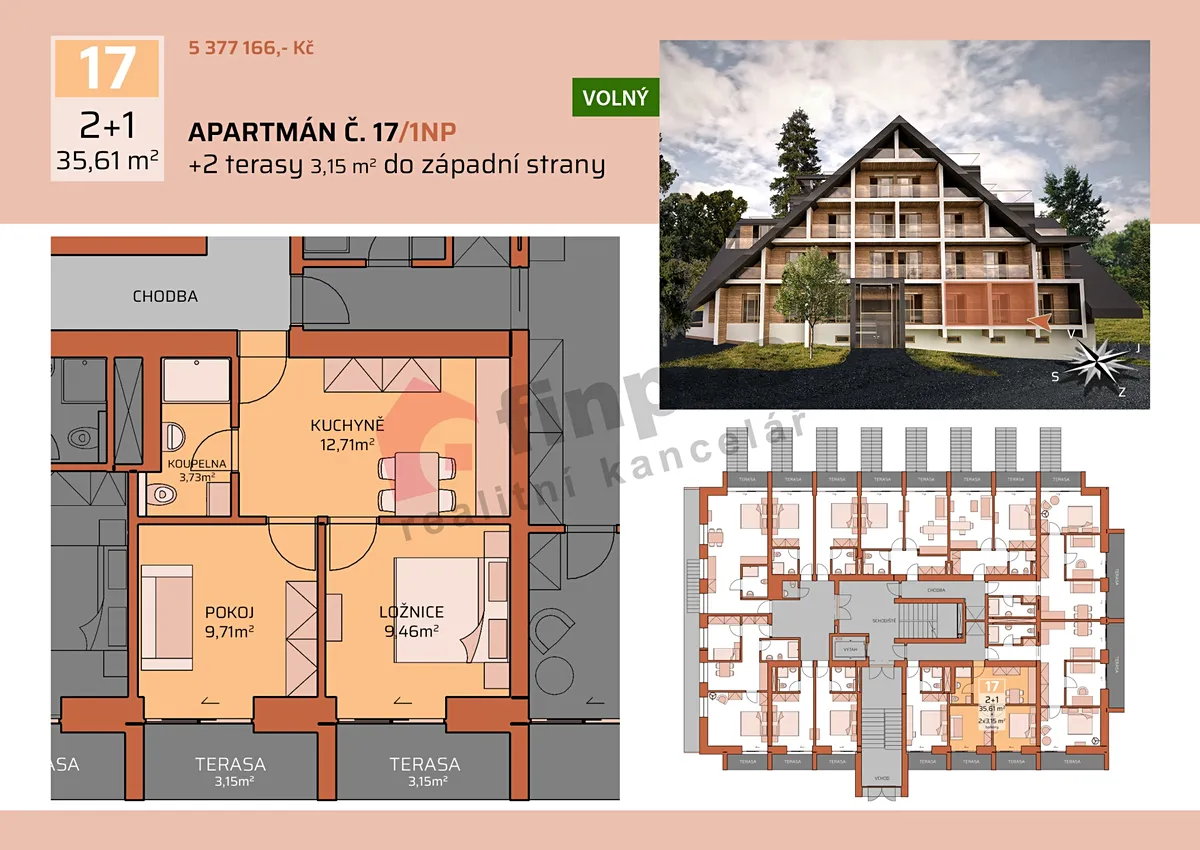 Prodej bytu 2+1 36 m²