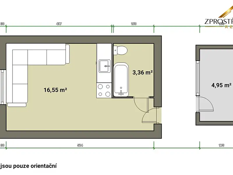 Prodej bytu 1+kk 20 m², Nové Sedlo – náhled fotky 3