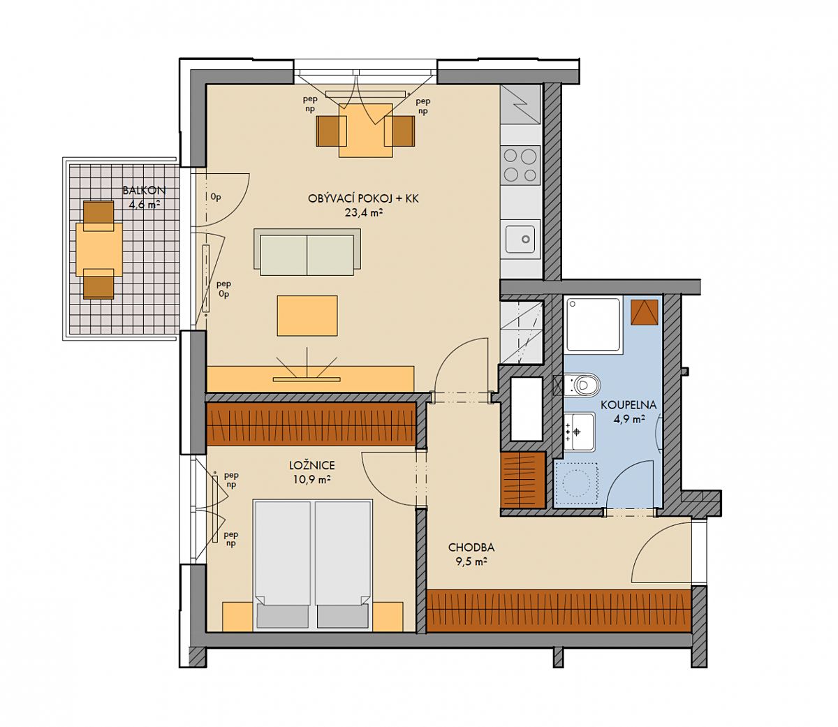 Prodej bytu 2+kk 51 m² – fotografie 3