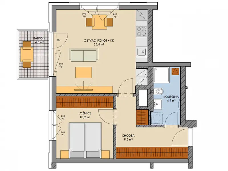 Prodej bytu 2+kk 51 m², Kralupy nad Vltavou – náhled fotky 3