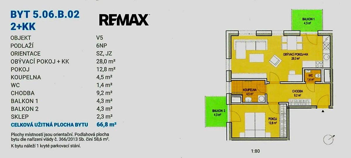 Pronájem bytu 2+kk 67 m² – fotografie 2